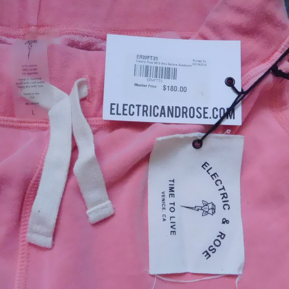 Electric and Rose. Women's Loungewear Sweatpants. Pink. NWT. - Picture 5 of 8
